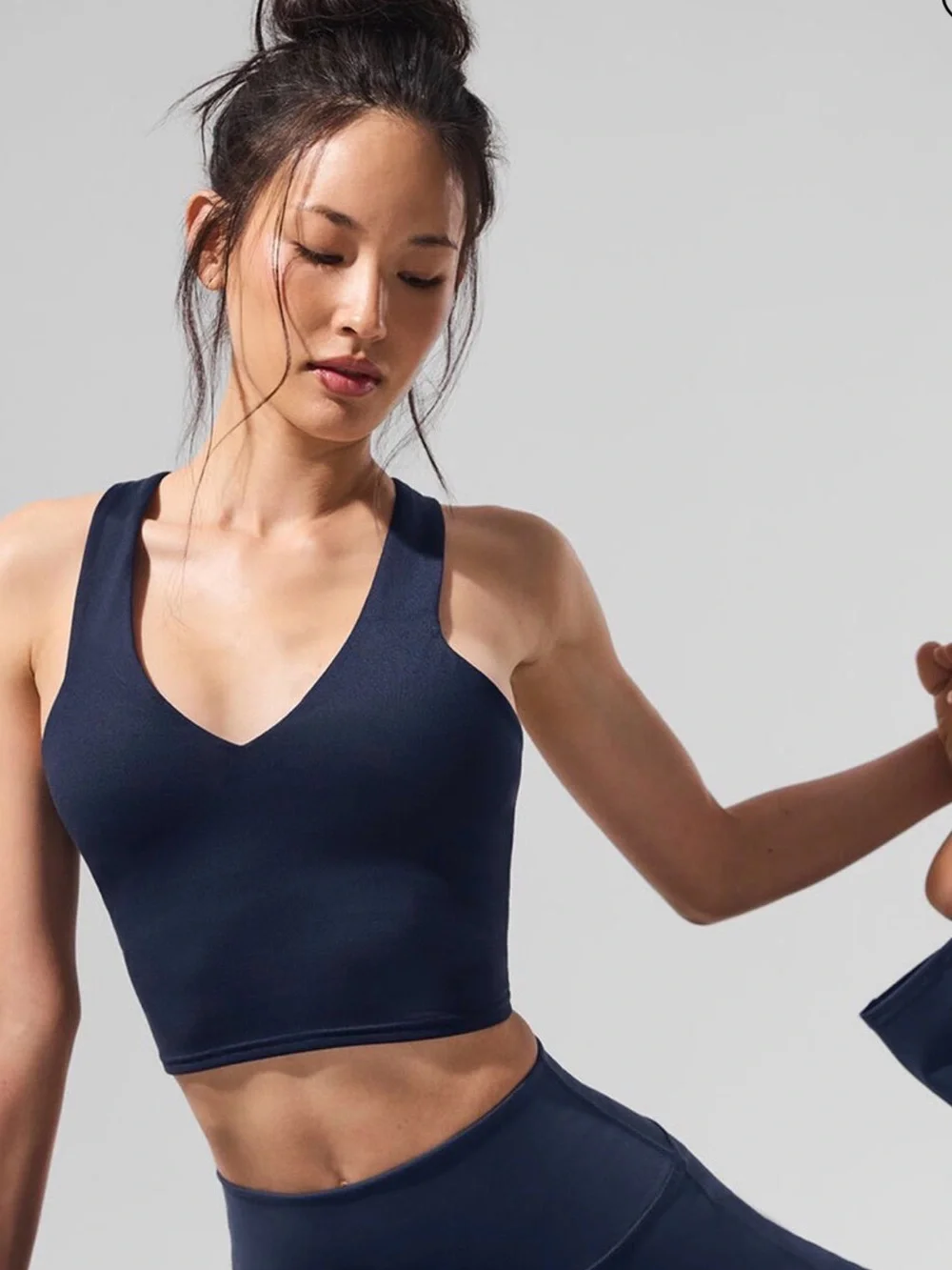 ALO Airbrush Real Bra Tank - Navy